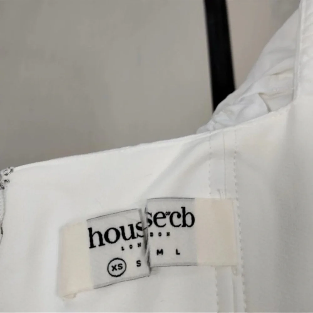 Elegant White Puff Sleeve Dress house of cb xs  tallulah white midi - Picture 5 of 6